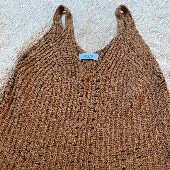 Carly Jean Los Angeles Tops - Carly Jean Los Angeles Brown Knit Top